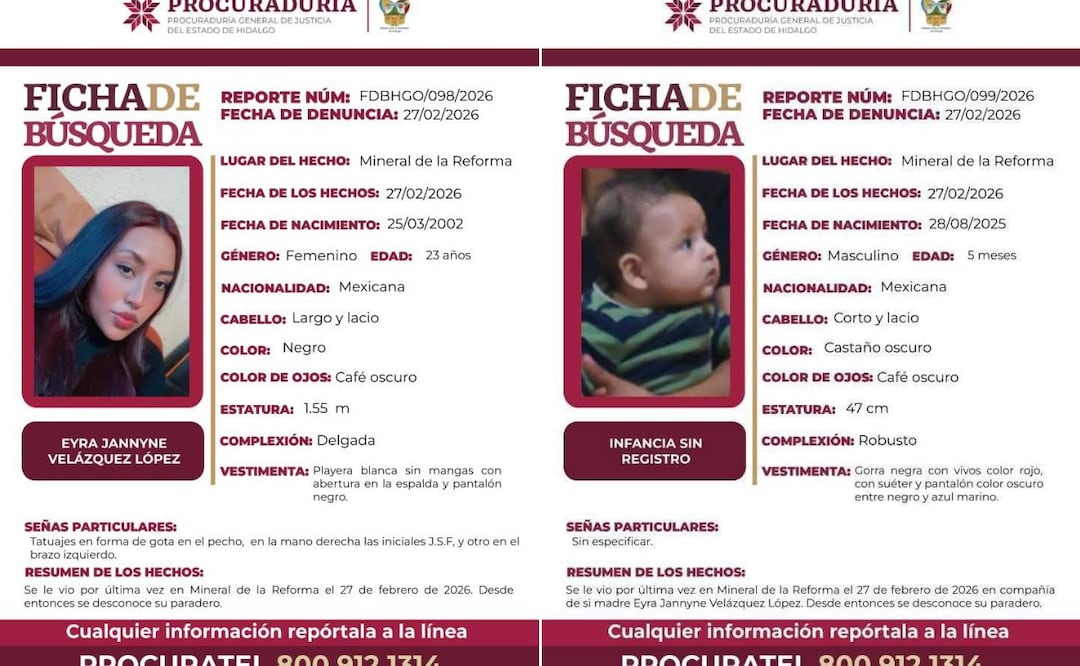 Alerta en Hidalgo | Ficha de búsqueda: PGJEH