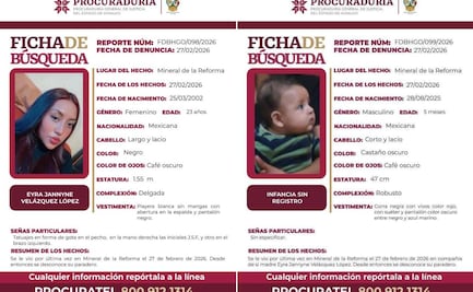 Desaparecen joven madre y su bebé en Mineral de la Reforma; activan fichas de búsqueda