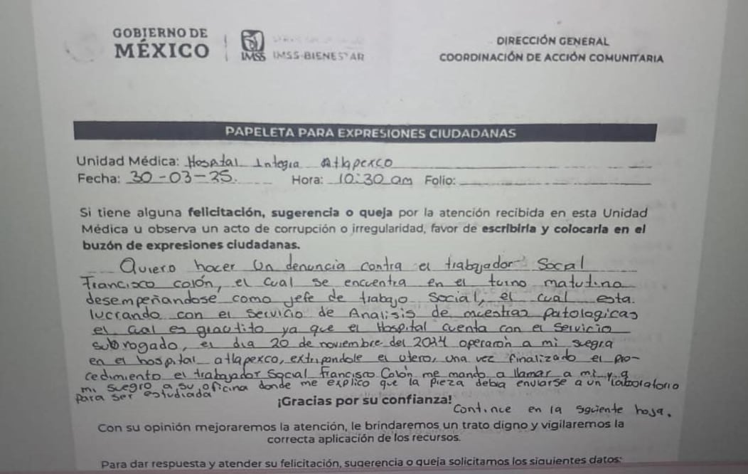 Las denuncias evidencian posibles abusos sistemáticos hacia comunidades indígenas y campesinas dentro del hospital| Foto: especial