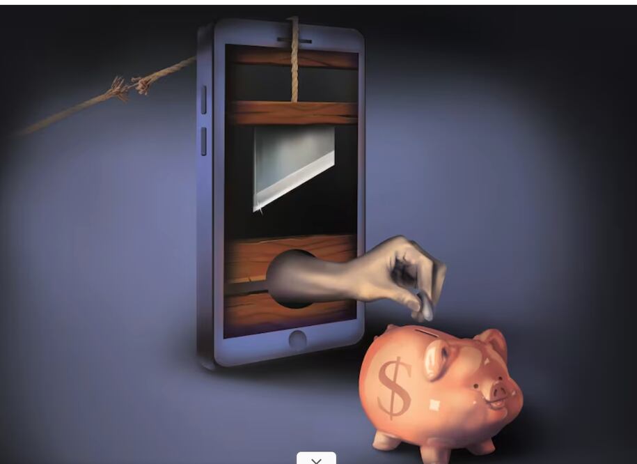 Según Chainalysis, en 2024 las estafas de tipo “pig butchering” aumentaron un 40% a nivel global. Ilustración: Liliana Pedraza.