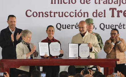 Sheinbaum da banderazo para trabajos del Tren México-Querétaro; tendrá tres estaciones