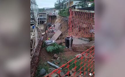 Lluvias provocan derrumbe de vialidad y afectaciones en Huejutla