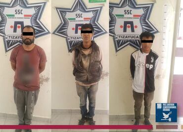 Detienen a 3 tras robo de motocicletas en corralón de Tizayuca