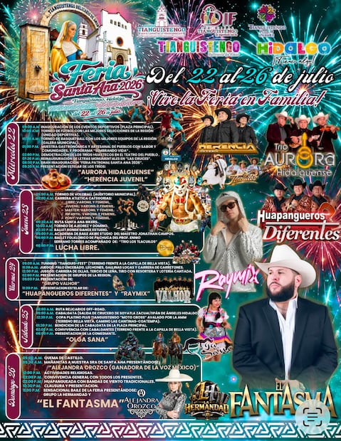 Tianguistengo alista su Feria Patronal; esperan más de 30 mil visitantes en cinco días de celebración | Cortesía: Turismo Hidalgo
