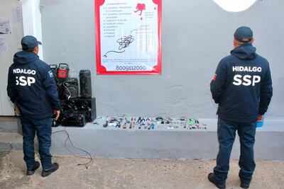 Durante operativo de Seguridad en Ceresos de Hidalgo decomisan artículos prohibidos