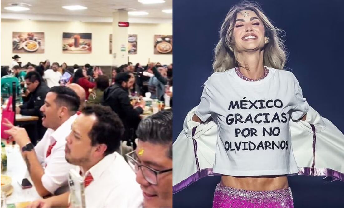 A pesar de que el concierto ya había termiando, fans de RBD siguieron coreando sus canciones en un restaurante° Captura de video