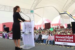 Sheinbaum encabeza en Pachuca su asamblea número 18