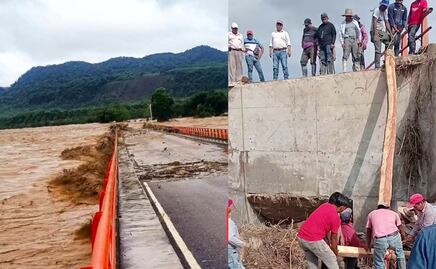 En la Huasteca, seis puentes colapsados por lluvias provocadas por Priscilla 