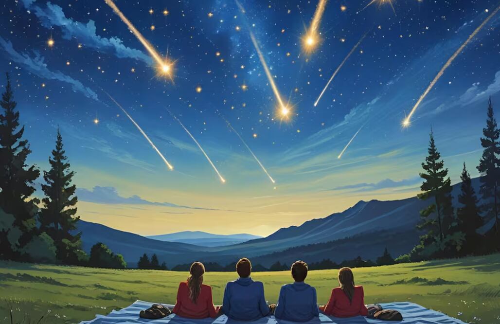 La lluvia de meteoros podrá percibirse en el cielo nocturno del 22 de junio al 2 de julio. Foto: IA