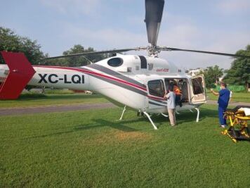 Trasladan de emergencia a joven de Huejutla a la CDMX en helicóptero del gobierno de Hidalgo