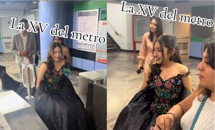 Quinceañera llega a su fiesta en Metro de la CDMX