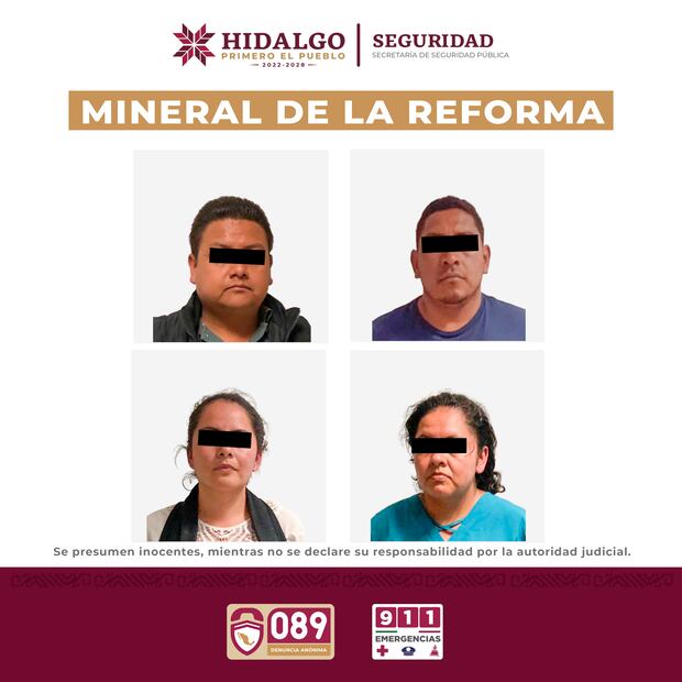 Detienen a cuatro personas y aseguran arma de fuego en operativo de seguridad en Mineral de la Reforma | Fotos: SSPH