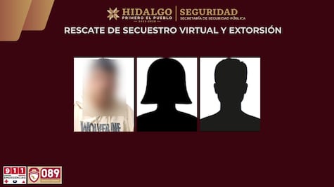 Rescatan en Tulancingo a tres víctimas de secuestro virtual; extorsionadores exigían 300 mil pesos