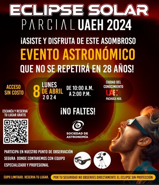 UAEH invita a presenciar el eclipse solar parcial | Cortesía