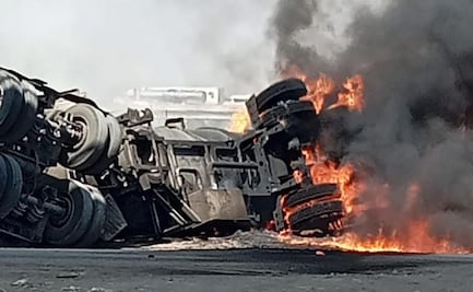 Tren arrolla pipa con combustible en la Tula–Tlahuelilpan; se registra fuerte incendio