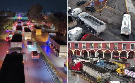Galería: Transportistas bloquean vialidades de Pachuca; exigen justicia en caso de abuso sexual