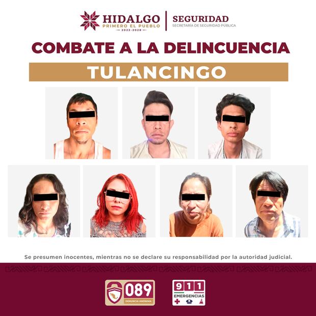 Detienen a siete personas por narcomenudeo en Tulancingo; operaban punto de venta de drogas disfrazado de carpintería | Fotos: SSPH