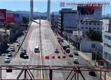 Cierre del Puente Atirantado en Pachuca genera caos vial por filmación y evento deportivo