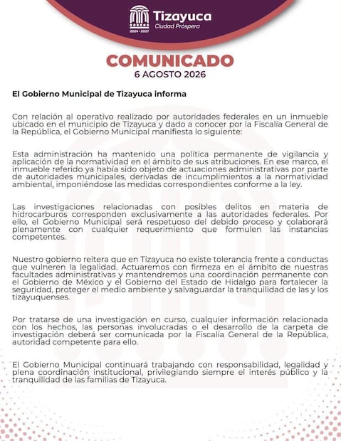 comunicado Tizayuca