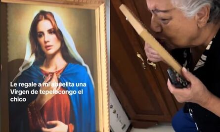 Abuela recibe imagen de la Virgen con el rostro de Lana Del Rey