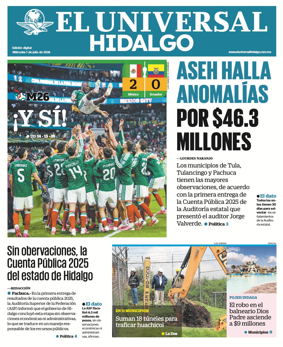 El Universal Hidalgo 1/7/26