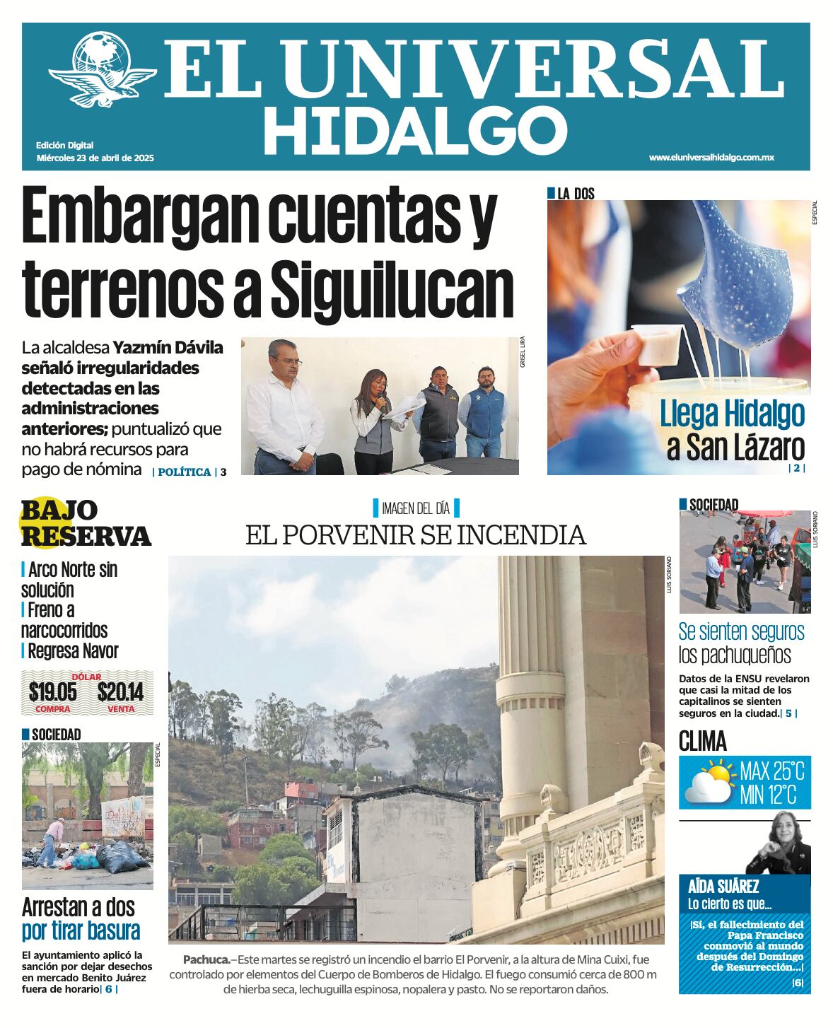 Portada El Universal Hidalgo 230425
