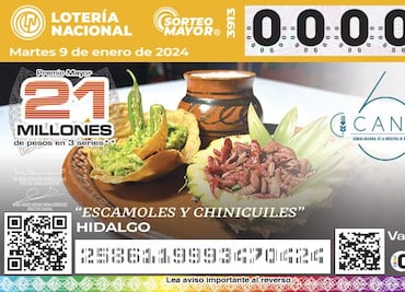Gastronomía hidalguense luce en billete de Lotería Nacional