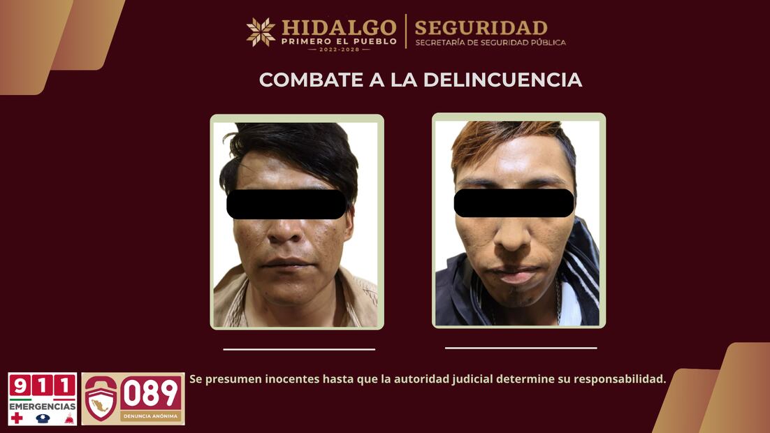 Catean presunto narcopunto en Mixquiahuala; hay dos detenidos | Fotos: SSPH