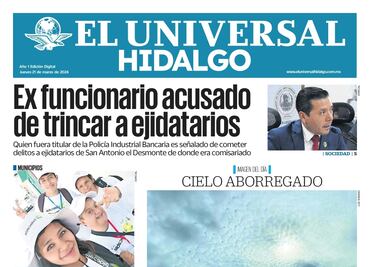Portada El Universal Hidalgo 210324