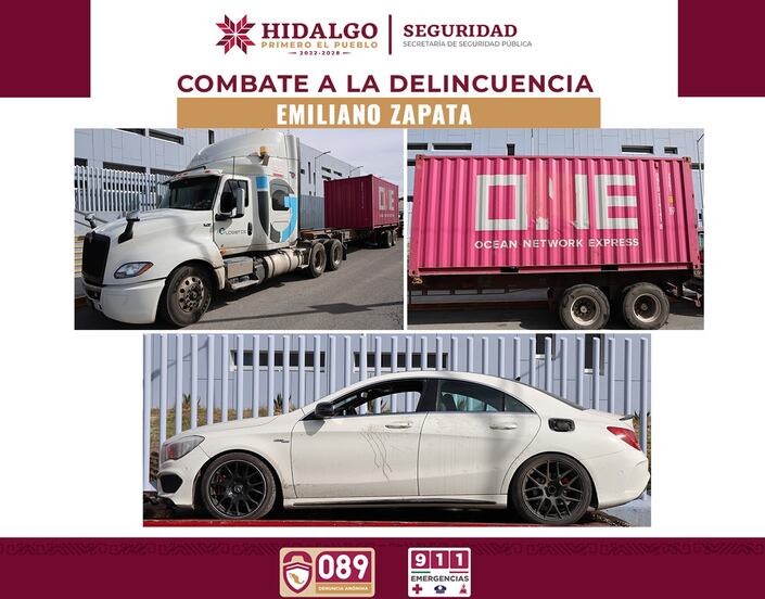 Recuperan tractocamión robado y detienen a un hombre tras persecución en Emiliano Zapata
