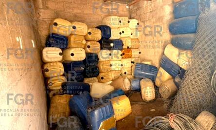 Asegura FGR más de 5 mil litros de combustible ilegal en cateo en Epazoyucan