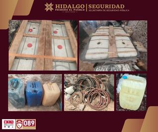 Desmantelan centro clandestino de hidrocarburo y vehículos robados en Alfajayucan