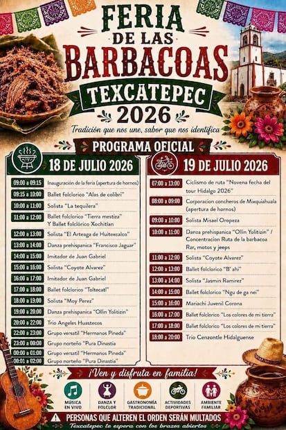 Texcatepec alista su Feria de la Barbacoa con sabor tradicional y expectativa de atraer a más de 3 mil visitantes | Cortesía: Turismo Hidalgo