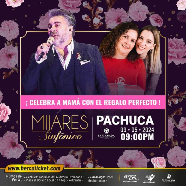 Celebra el Día de las Madres con el concierto Mijares Sinfónico en Pachuca | Facebook: Auditorio Explanada Pachuca