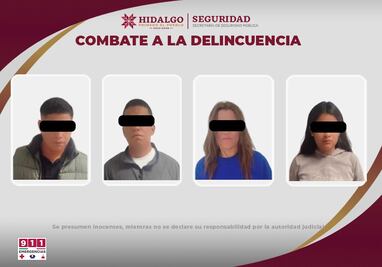 SSPH detiene a cuatro presuntos integrantes de banda dedicada a robo y extorsión en Pachuca