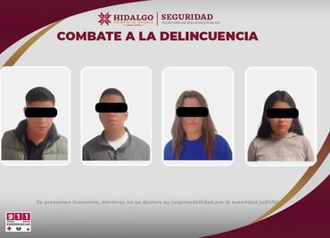 SSPH detiene a cuatro presuntos integrantes de banda dedicada a robo y extorsión en Pachuca