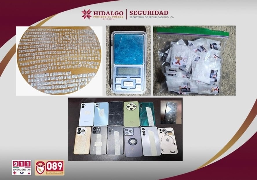 Cae célula delictiva en Atotonilco de Tula; 23 detenidos con armas, drogas y órdenes de aprehensión | Foto: SSPH