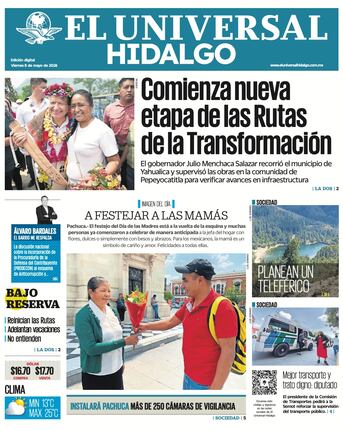 Portada EL Universal Hidalgo 8/5/26