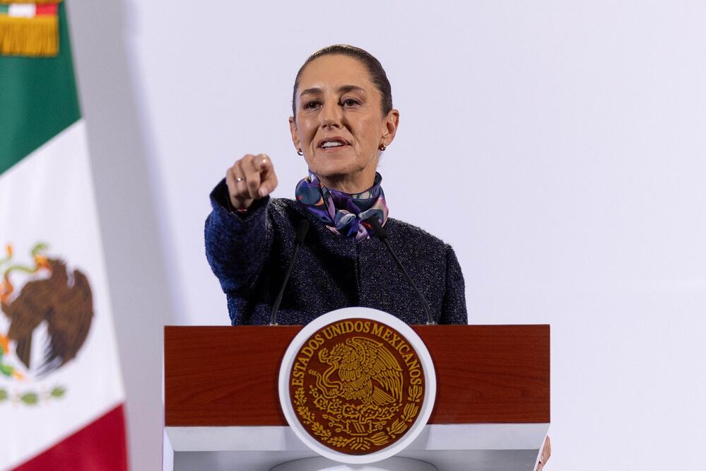 La presidenta Claudia Sheinbaum durante la conferencia matutina desde Palacio Nacional | Foto: Hugo Salvador