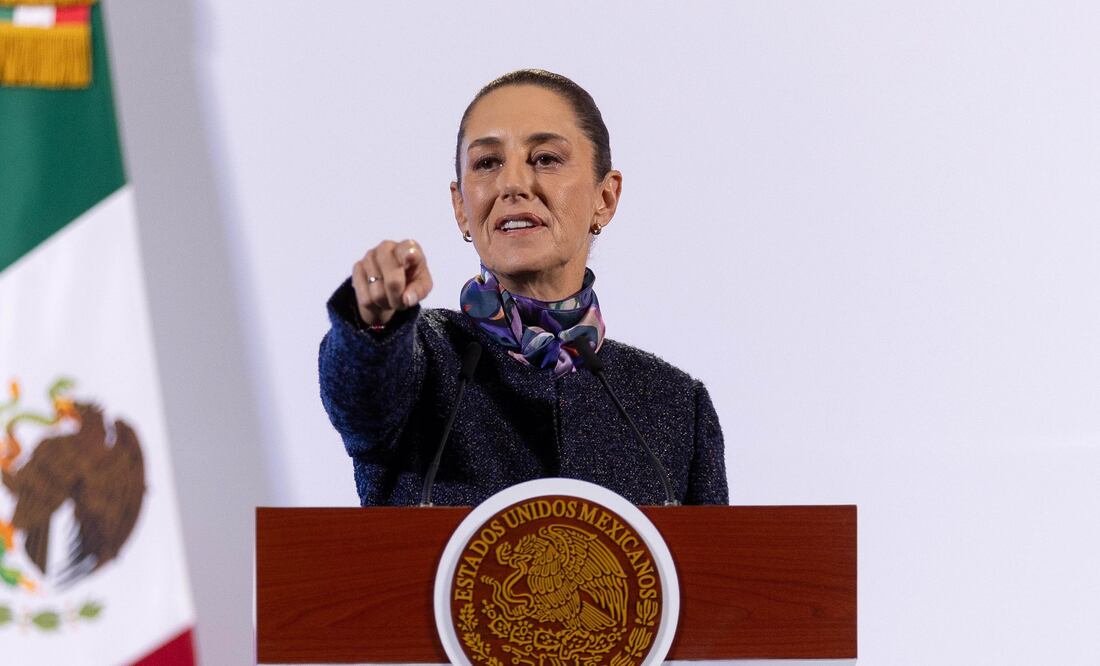 La presidenta Claudia Sheinbaum durante la conferencia matutina desde Palacio Nacional | Foto: Hugo Salvador