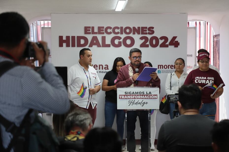 Marco Rico, dirigente de Morena en Hidalgo I Foto: Luis Soriano