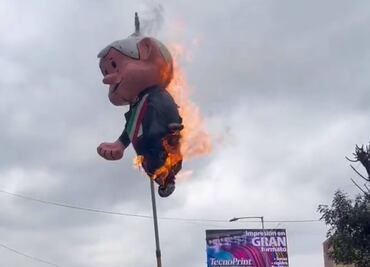 Queman piñata de AMLO por desaparición de fideicomisos del PJ