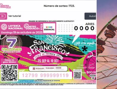 La Lotería Nacional celebra la identidad hidalguense con billete especial de la Feria de San Francisco