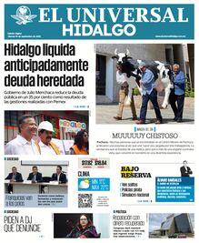 Portada El Universal Hidalgo 19/9/25