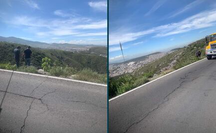 Desbarranca un vehículo en la antigua carretera Pachuca-Real del Monte