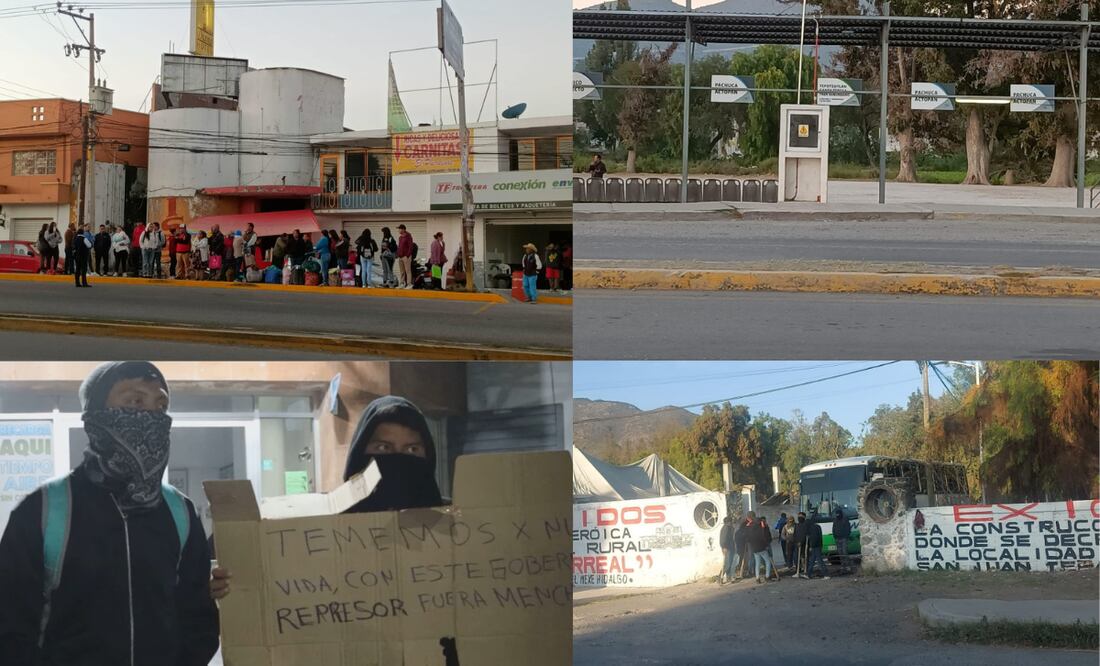 Una manifestación de estudiantes del Mexe ha obligado a cancelar las corridas de autobús en esa zona Foto: Redes sociales