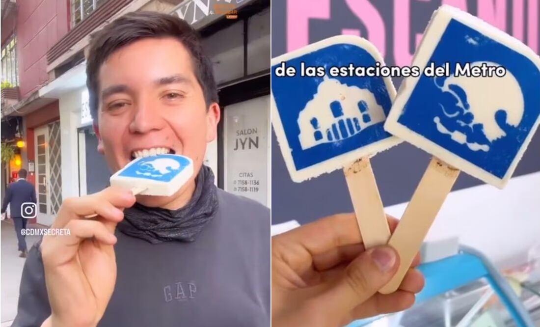 En el video se observan las paletas de sabor horchata caracterizadas por las estaciones del metro Bellas Artes y Zócalo | Capturas de video