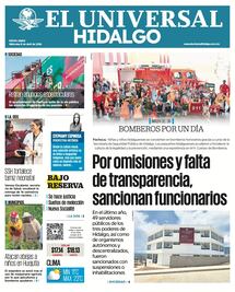 Portada EL Universal Hidalgo 8/4/26