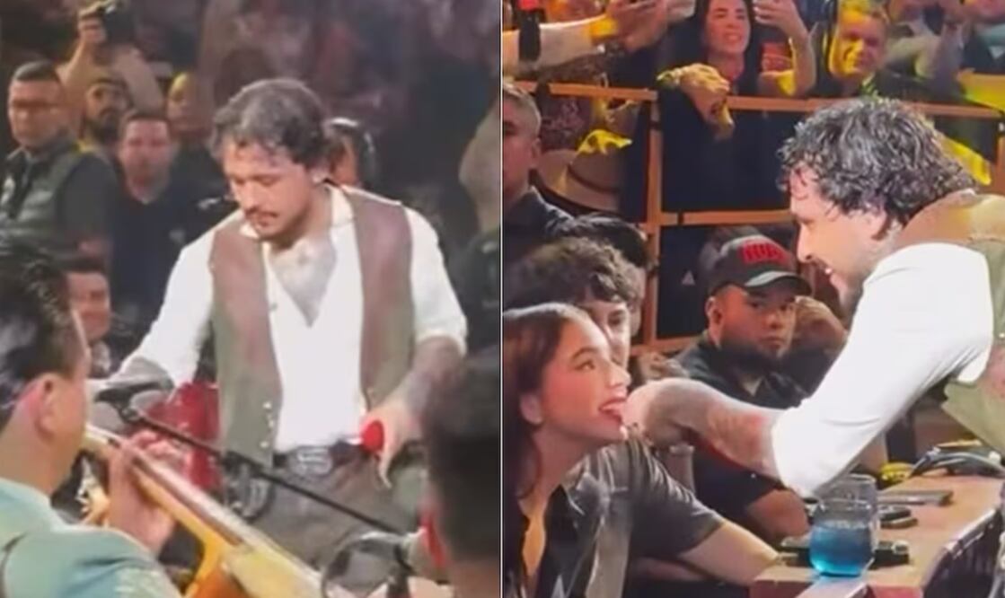 Christian Nodal y Ángela Aguilar en el último concierto que el músico ofreció en Texcoco, este fin de semana. Fotos: Instagram