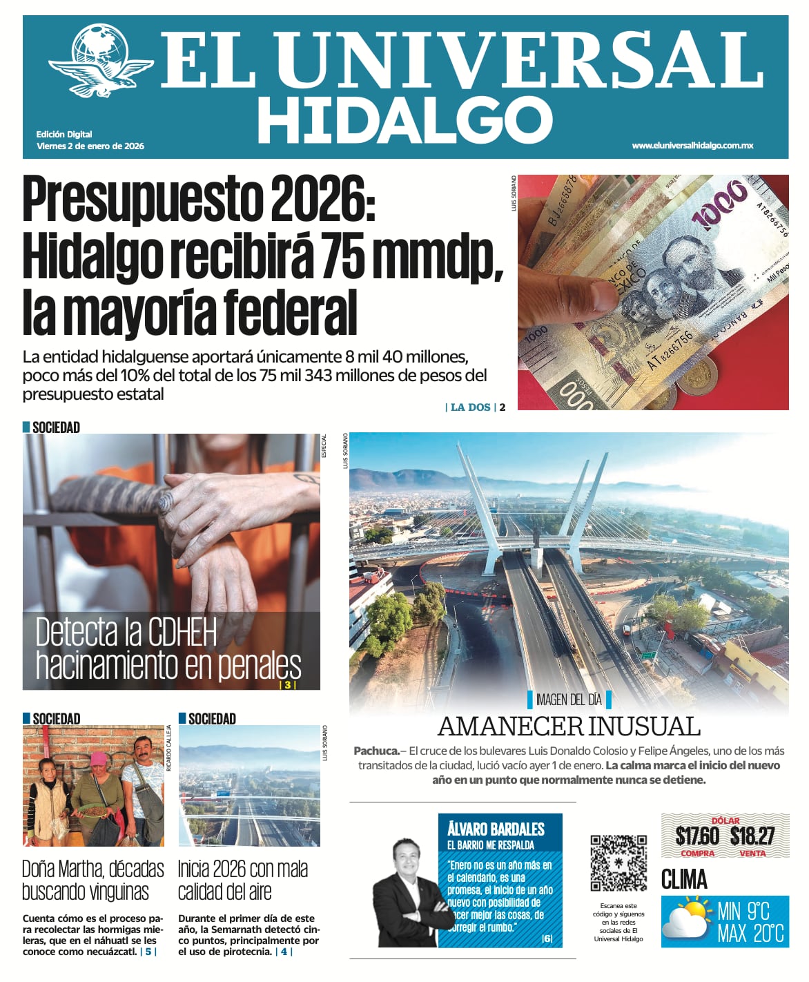 Portada El Universal Hidalgo 2125